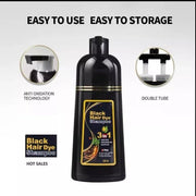 Hair Dye Shampoo Herbal 500ml Permanent Unisex Colouring UK, No Skin Stain - Herbal Hair Dye