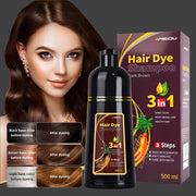 Hair Dye Shampoo Herbal 500ml Permanent Unisex Colouring UK, No Skin Stain - Herbal Hair Dye