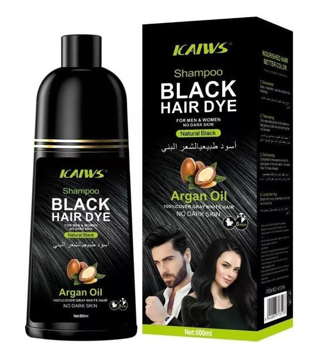Kaiws Black Hair Colour Shampoo - Unisex, No Ammonia, No Stains