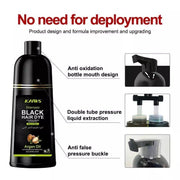 Kaiws Black Hair Colour Shampoo - Unisex, No Ammonia, No Stains